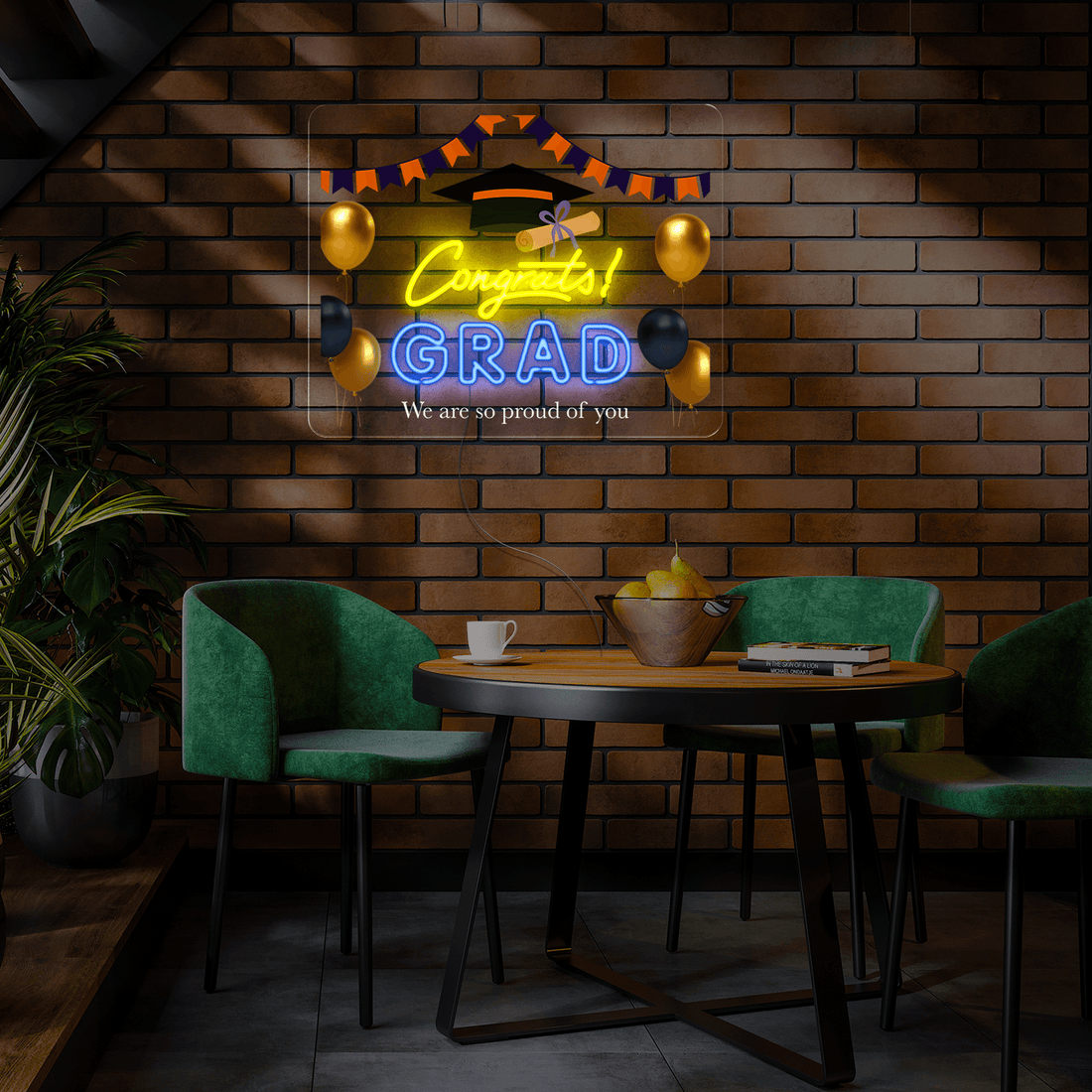 Glow Graduation Party Banner Artwork Neon Sign