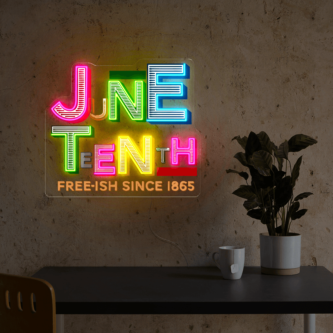 Juneteenth Artwork Neon Sign