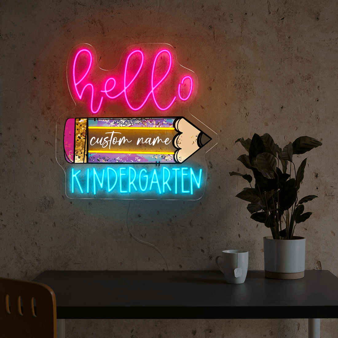 Hello Pencil Kindergarten Led Neon Sign