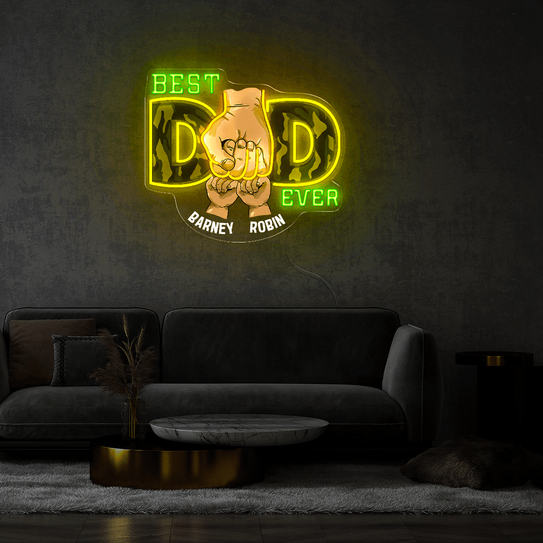 Personalized Best Dad Ever Artwork Neon Sign