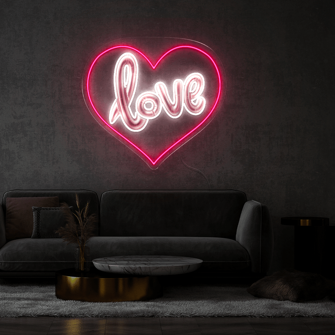 Balloon Heart Artwork Neon Sign