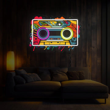 Mixtape Cassette Artwork Neon Sign
