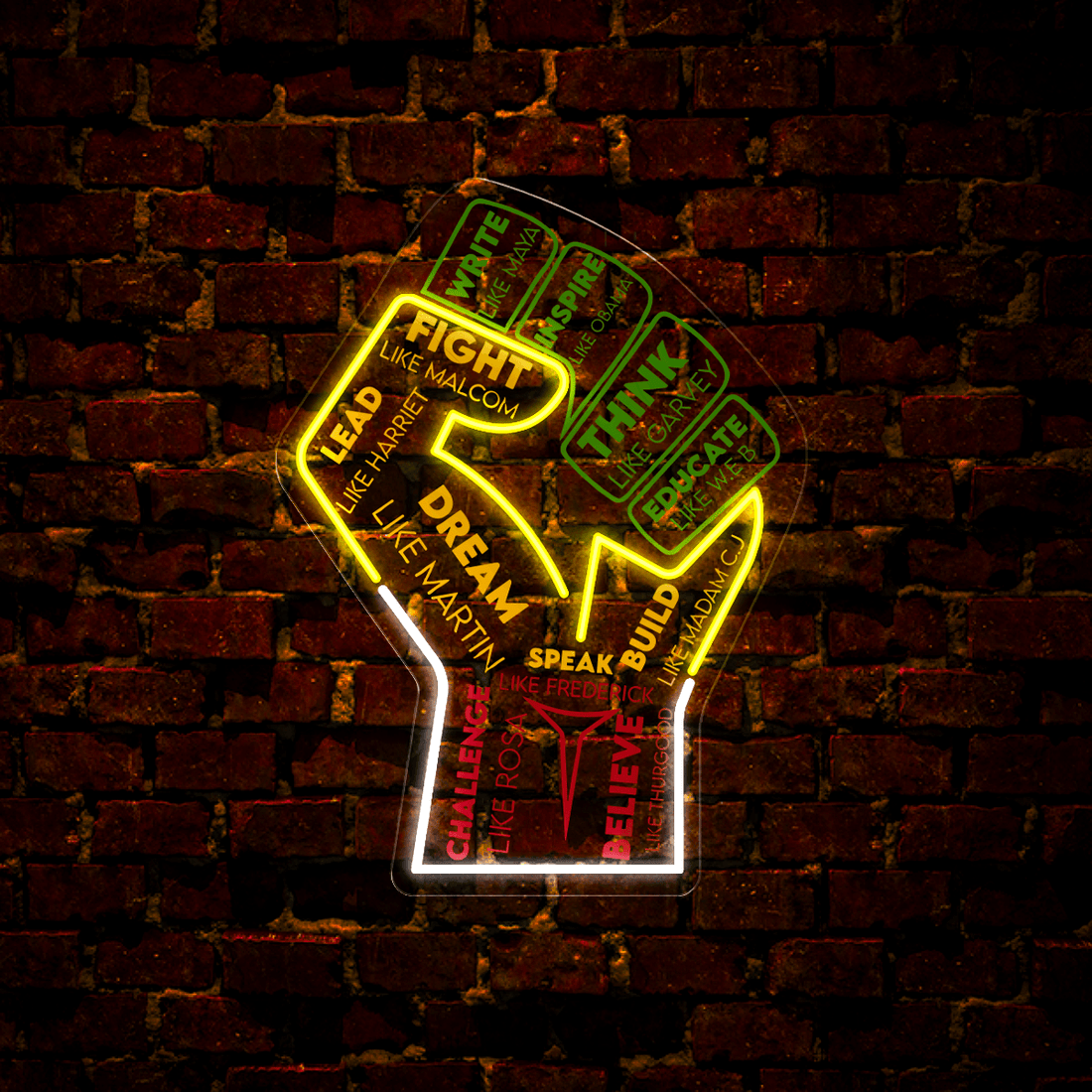 African American History Artwork Neon Sign