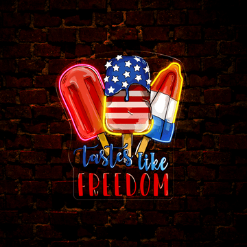 Red Blue White Popsicle Artwork Neon Sign