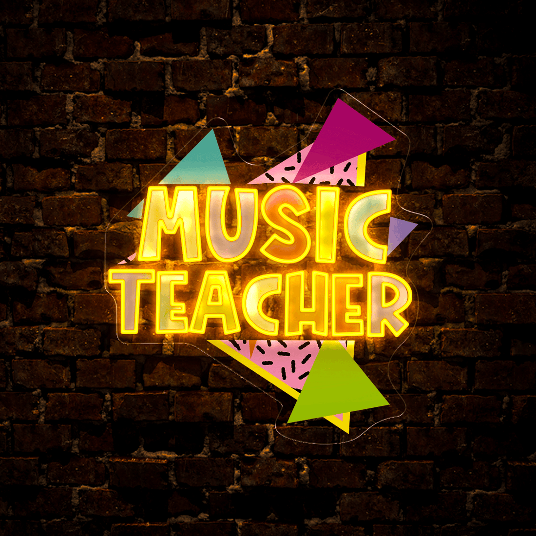 90s Style Music Teacher Artwork Neon Sign