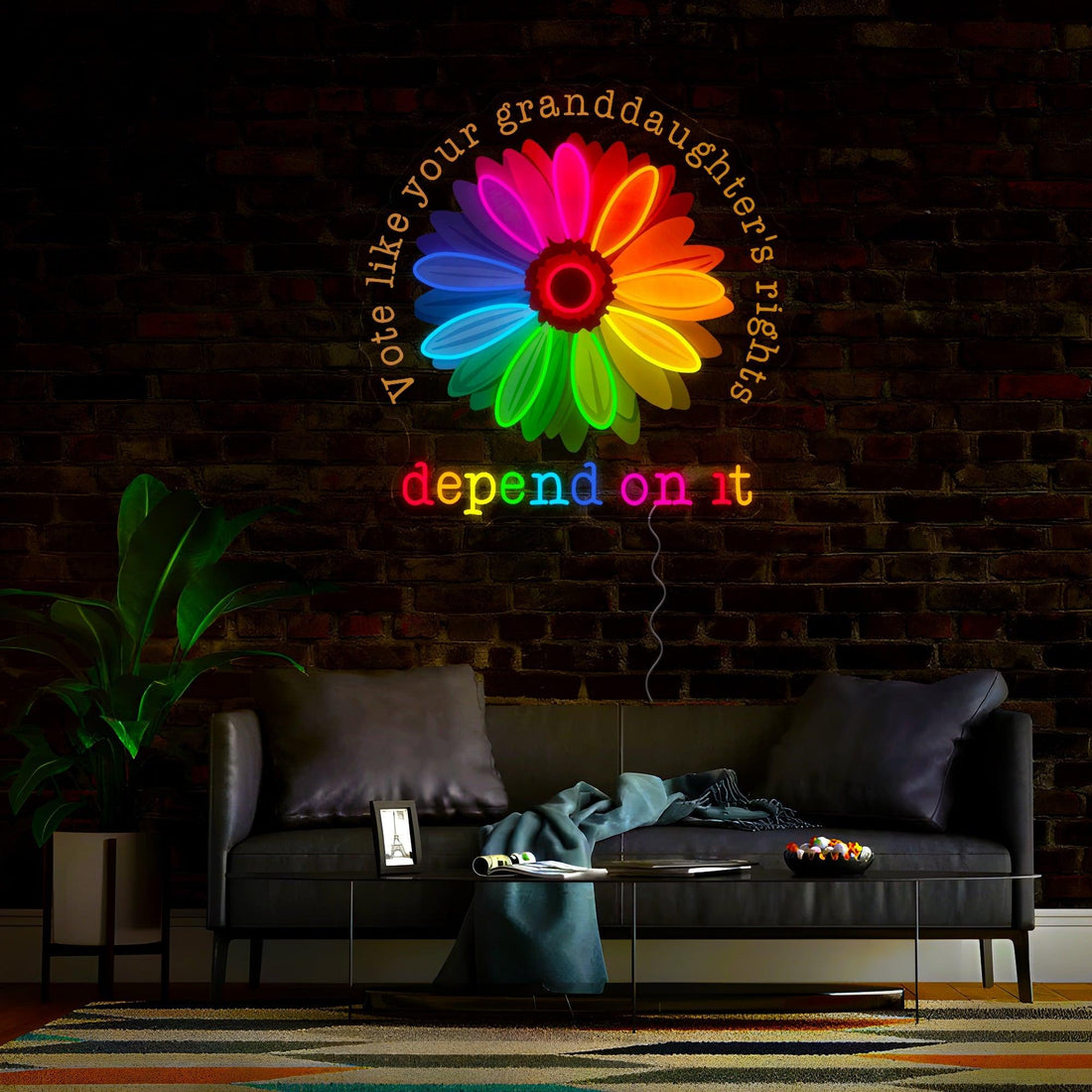 Vote Like Your Granddaughter's Rights Depend On It Artwork Neon Sign