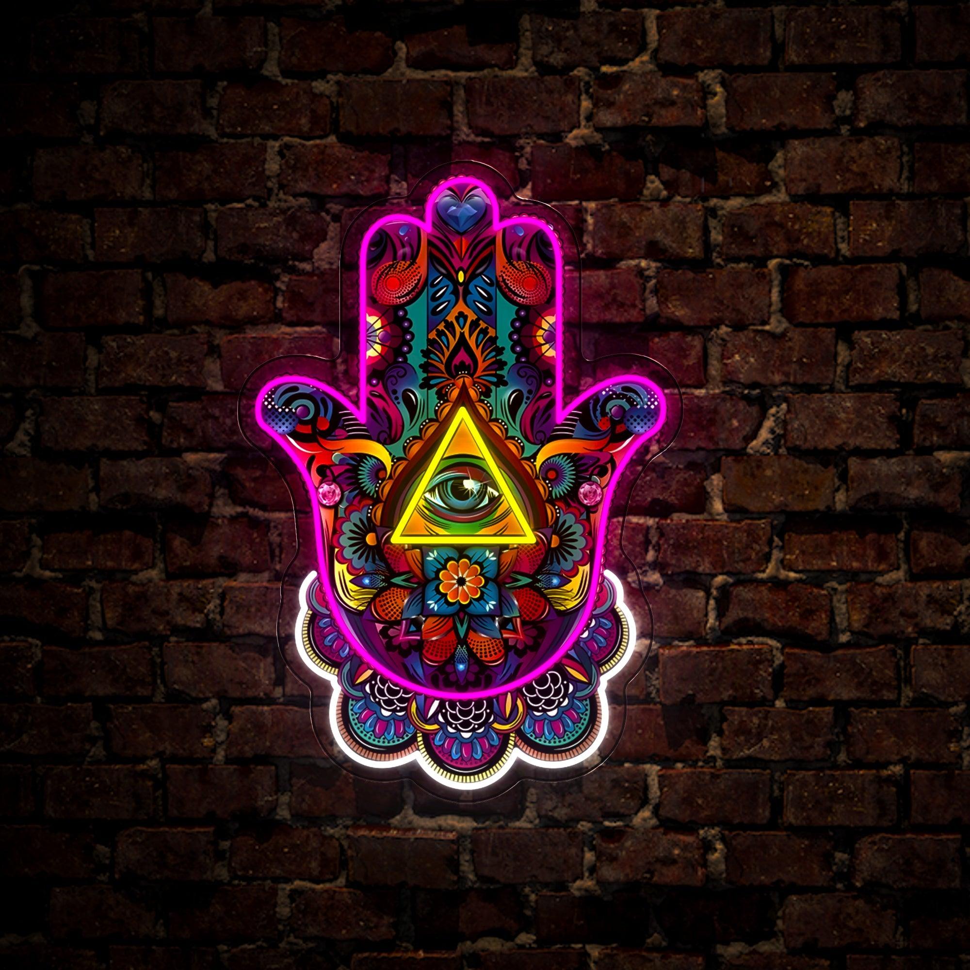Hamsa Hand Artwork Neon Sign