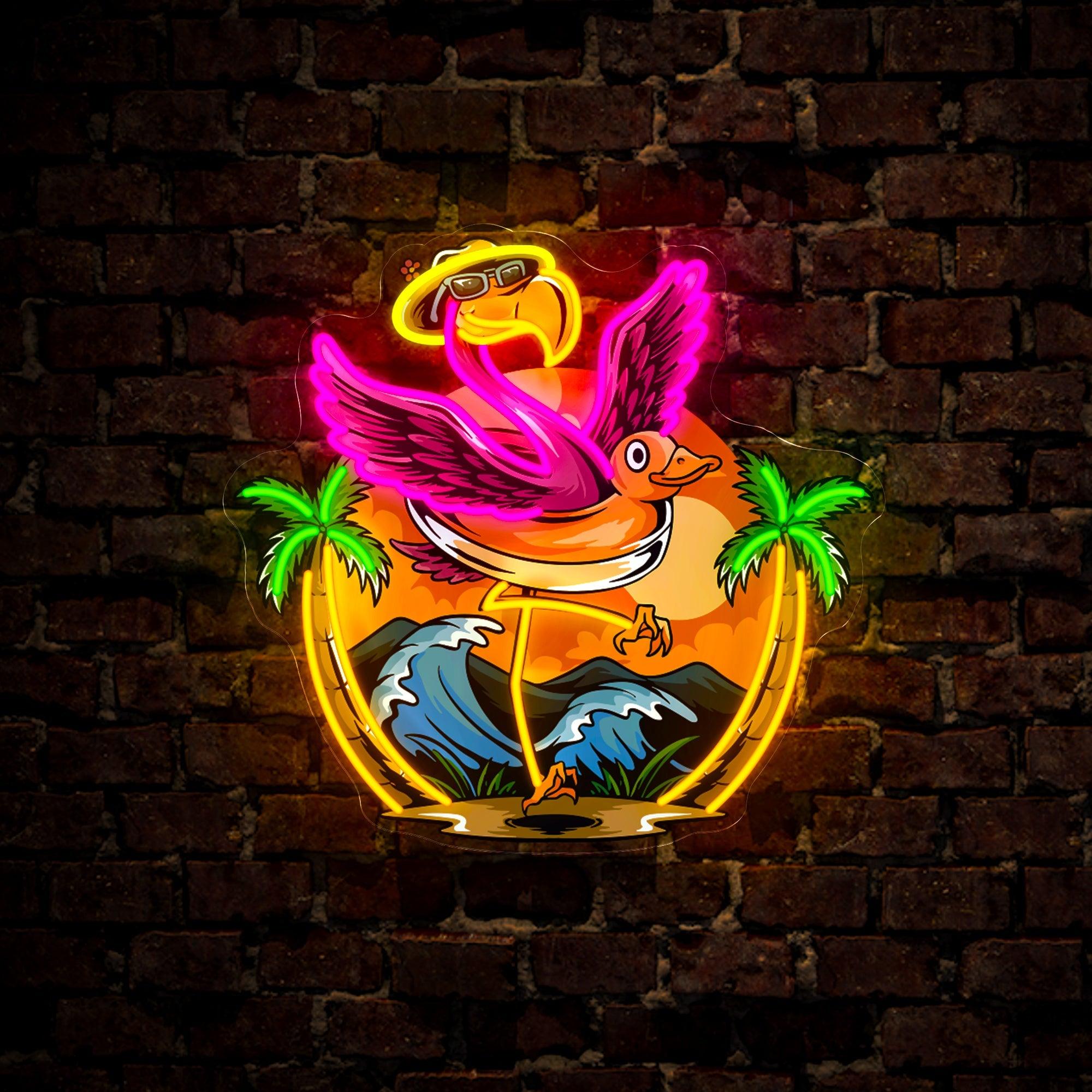 Flamingo Summer Artwork Neon Sign