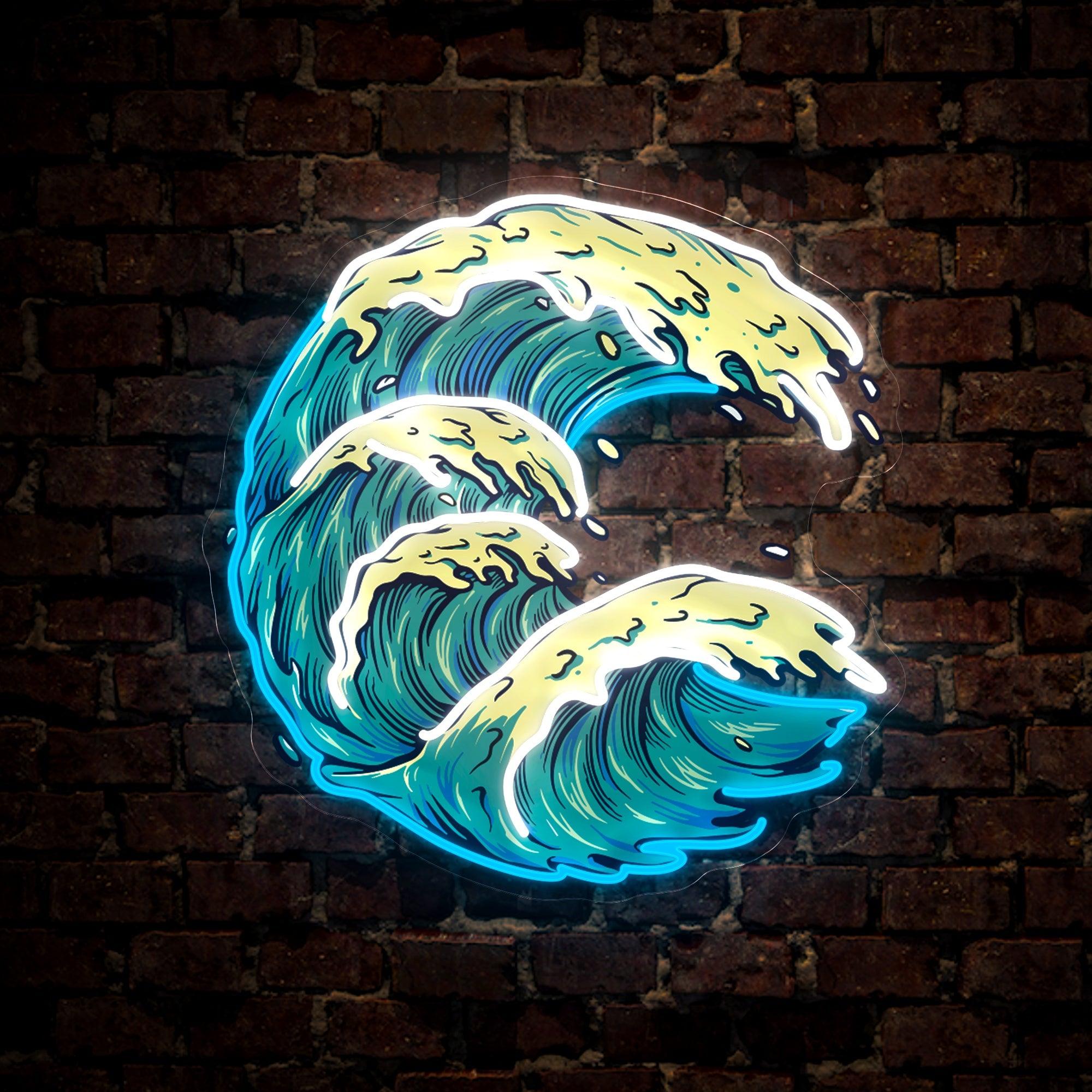 Surf Wave Artwork Neon Sign