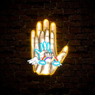 Family Hands Artwork Neon Sign