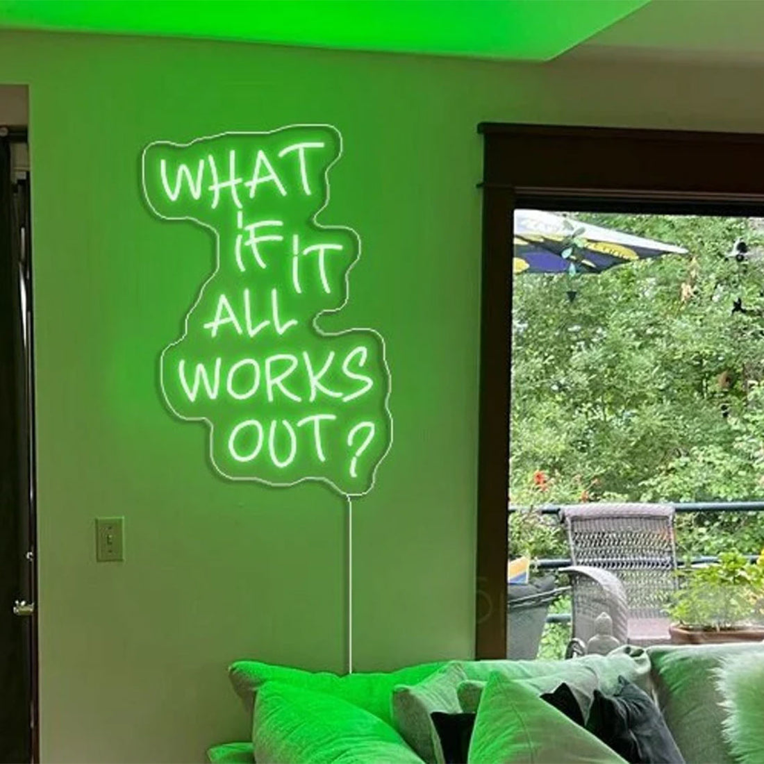 What If It All Works Out Neon Sign, Custom LED Neon Sign, Positive Quote Neon Light, Home Wall Decor, Personalized Gifts