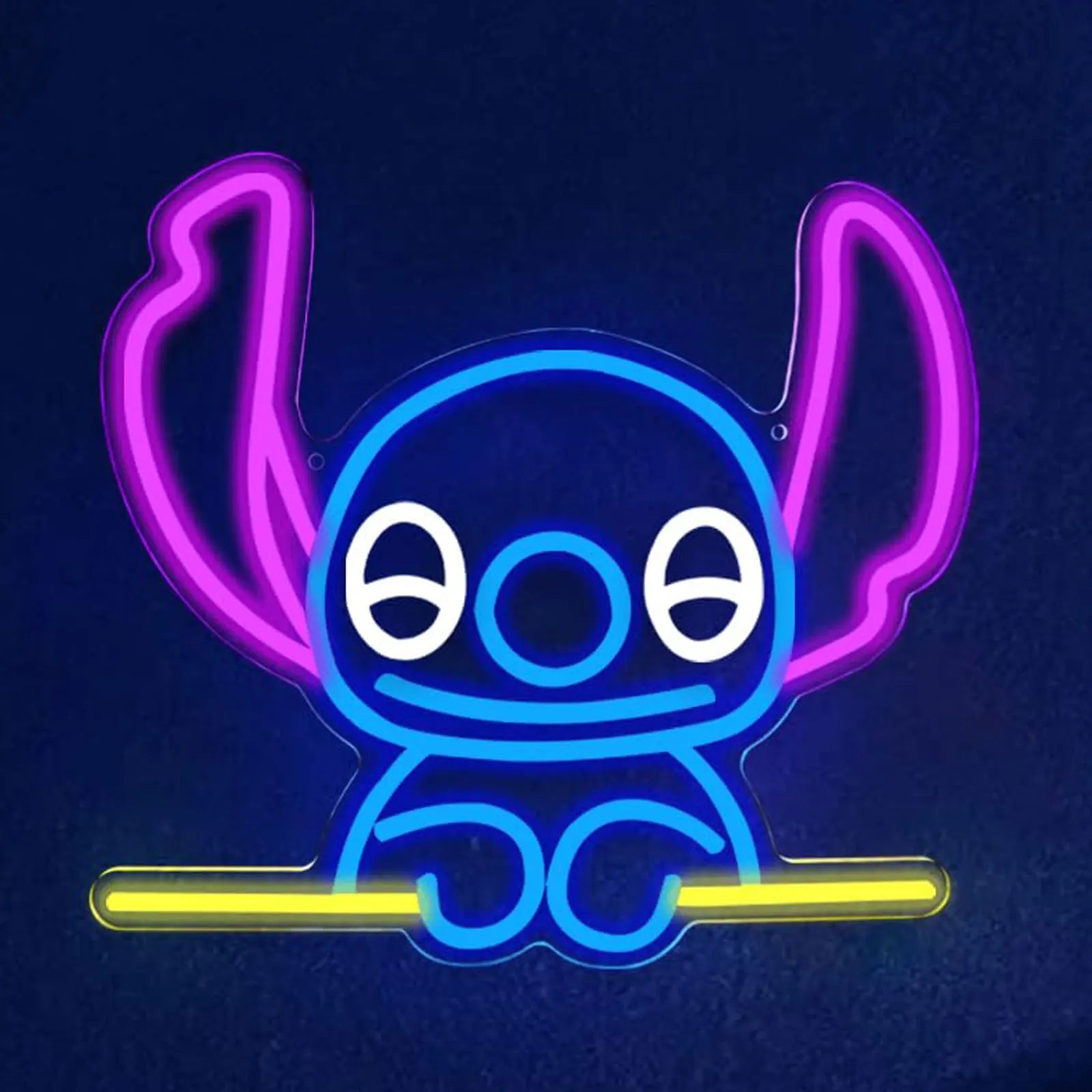 Cute Blue Alien Neon Sign LED Light for Kids Room | Custom Cartoon Wall Decor Night Light | Personalized Bedroom Gift Lamp