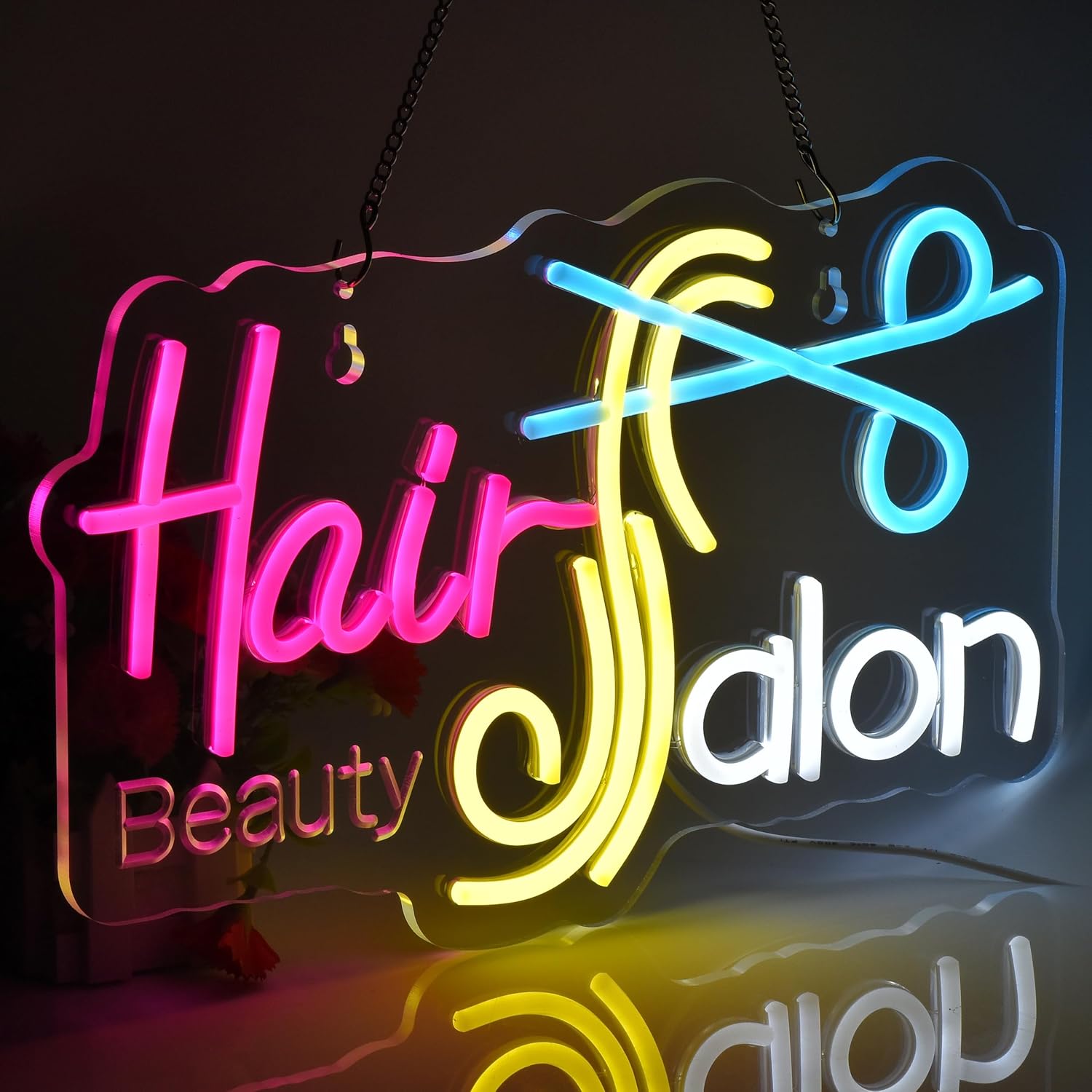 Hair Salon Neon Sign LED Hair Salon Neon Light for Beauty Salon Barber Salon Shop Decor Beauty Salon Tube Light