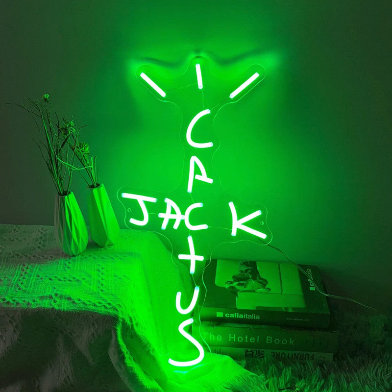 Cactus Jack Neon Sign - LED Wall Light for Hypebeast Room Decor, Rap Fan Gift, Gaming Setup, Street Style Vibe