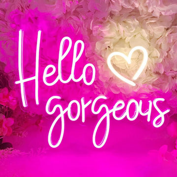 Hello Gorgeous Neon Sign Custom Neon Light Home Decor Gift for Her Beautiful Wall Light Bedroom Night Light