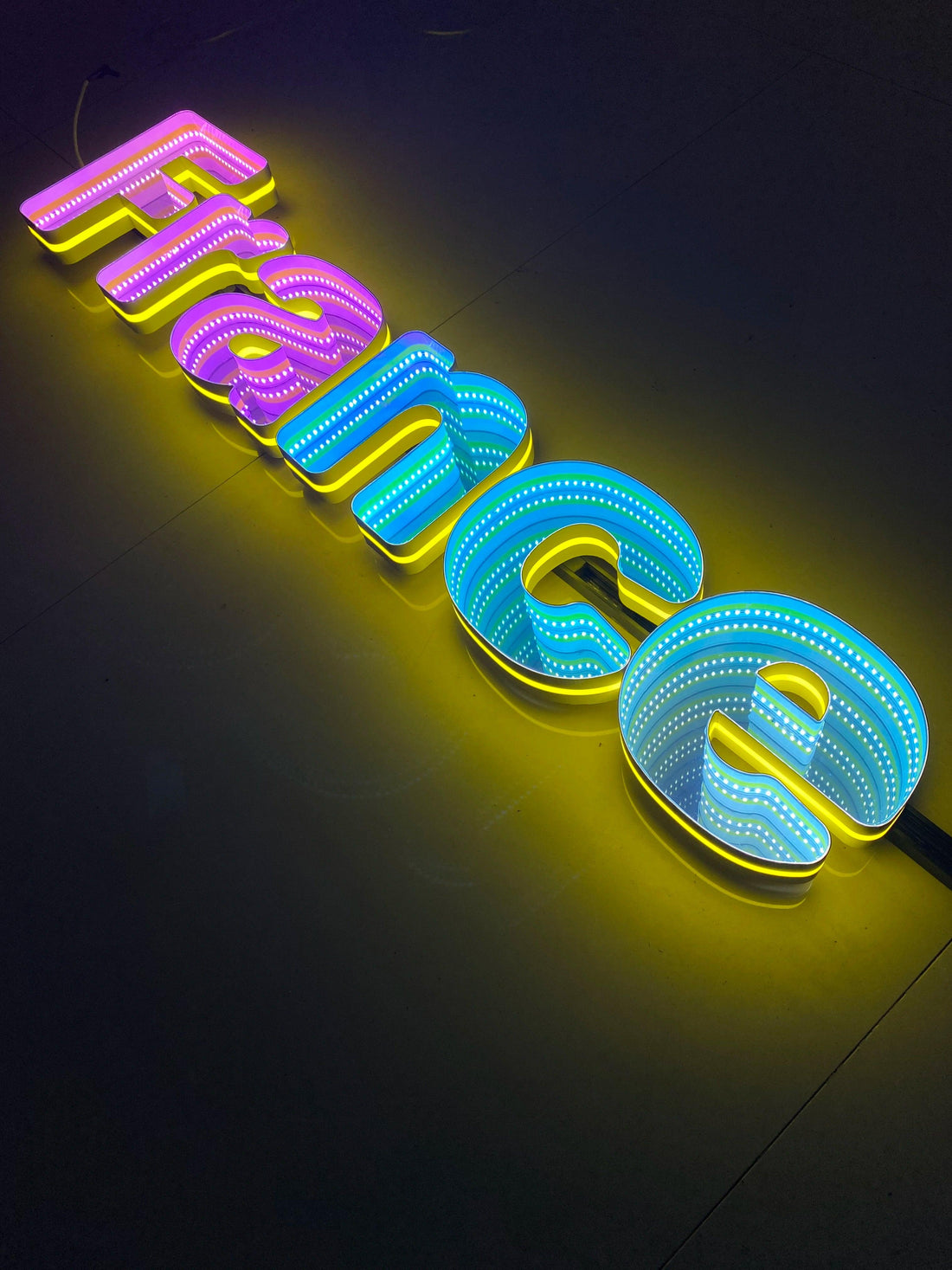 Stocked Infinity Mirror 3D Letter, Lowercase Letters Led Neon Sign, Perfect for Restaurant, Market, Bar, Hotel Decor