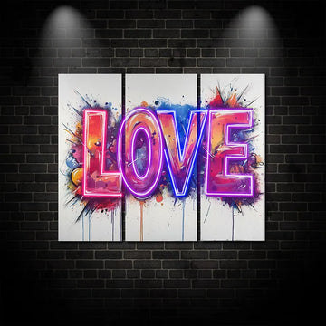 Wall Graffiti Love Text Neon Sign, LED Light Wall Decor, Personalized Neon Sign Light, Creative Gift Neon Light For Home Decor
