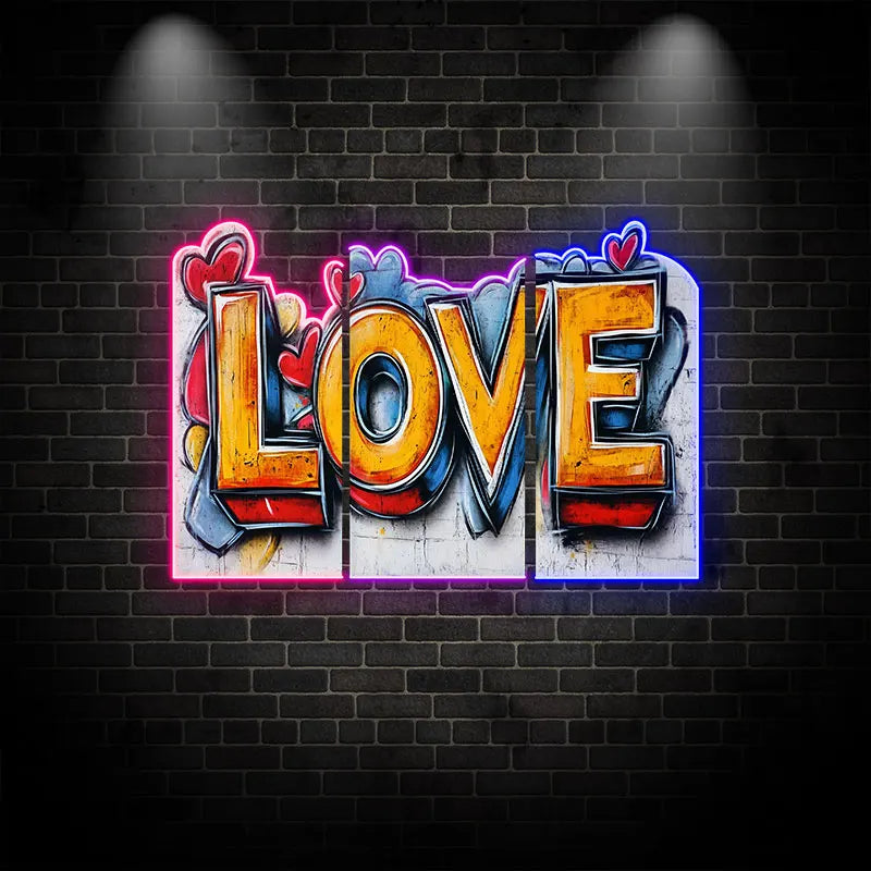 Love Text Art Custom Neon Sign, Personalized LED Neon Sign Light, Creative Gift Neon Light For Home Decor