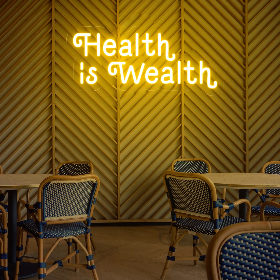 Health is Wealth Neon Sign Gym Wall Decor Fitness Club Art Decor Home Wall Decor Gifts