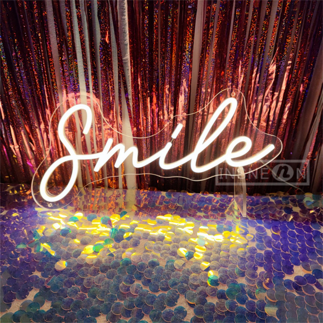 Smile Neon Sign LED Light – Aesthetic Wall Decor for Bedroom, Living Room, Office, Custom Cute Neon Light for Teen Room, Kids Room, Cafe, Bar, Positive Vibes Room Decor Gift
