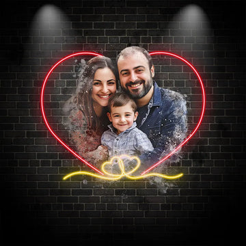 Family Photo Acrylic Custom Neon Sign, Personalized LED Neon Sign Light, Perfect Neon Light For Home Decor