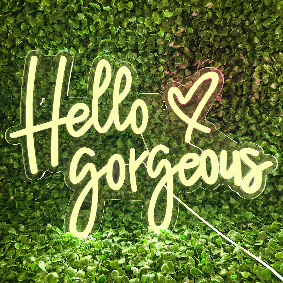 Yellow Hello Gorgeous Neon Sign - LED Light Wall Decor for Mom, Perfect Mother’s Day Gift, Bright & Stylish Sign for Bedroom, Vanity, Beauty Room