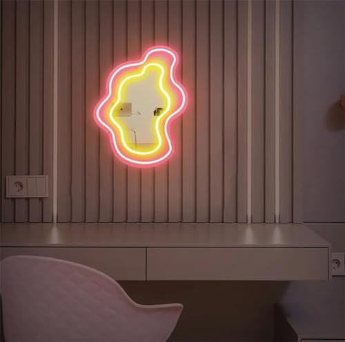 Custom LED Mirror Light with Acrylic Backlit Letters | Wall Mounted Vanity Mirror Sign for Bathroom, Salon, Makeup Room, or Store Decoration