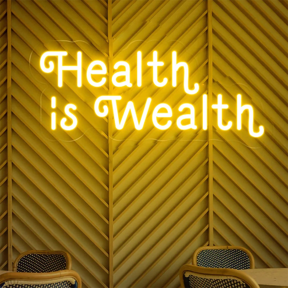 Health is Wealth Neon Sign Gym Wall Decor Fitness Club Art Decor Home Wall Decor Gifts