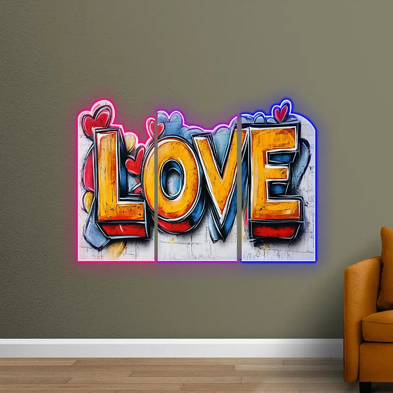 Love Text Art Custom Neon Sign, Personalized LED Neon Sign Light, Creative Gift Neon Light For Home Decor