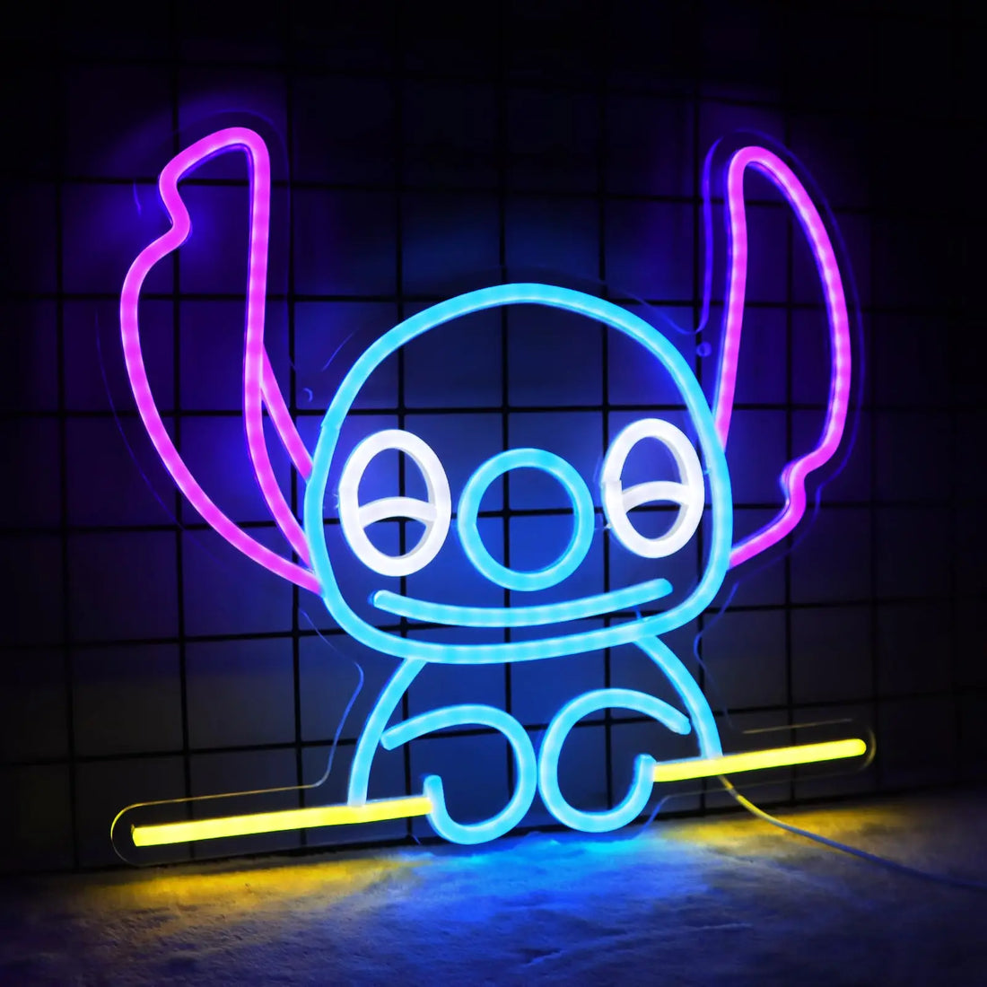 Cute Blue Alien Neon Sign LED Light for Kids Room | Custom Cartoon Wall Decor Night Light | Personalized Bedroom Gift Lamp
