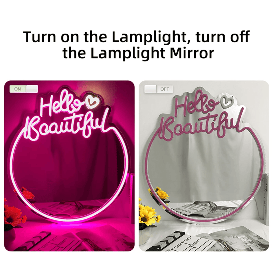 Hello Beautiful Neon Mirror