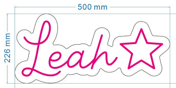 Leah star neon sign