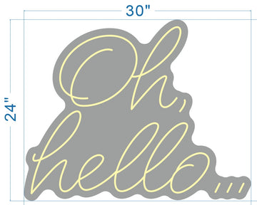 Oh hello warm white neon sign