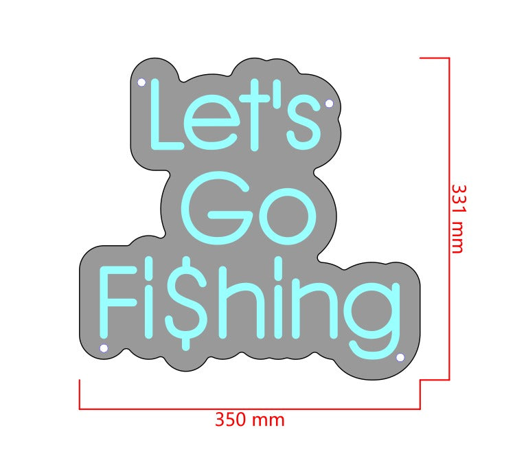 Let's go finishing Neon sign ice blue