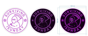 UV printed sunday neon sign