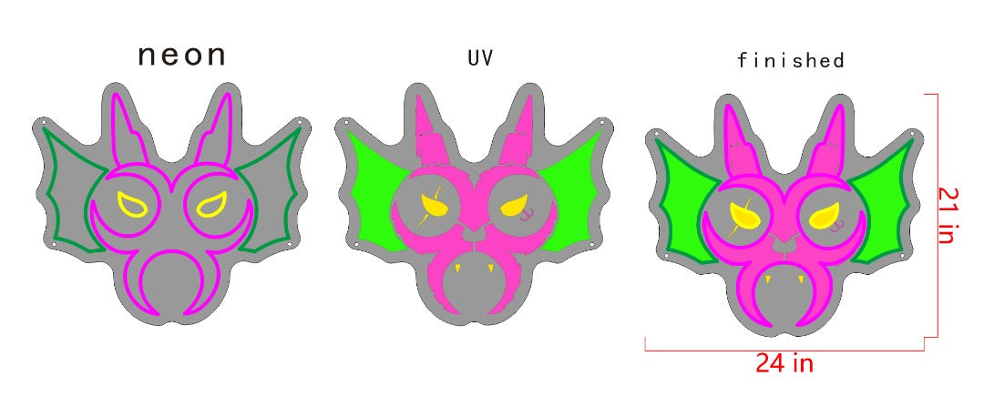 UV printed logo neon sign