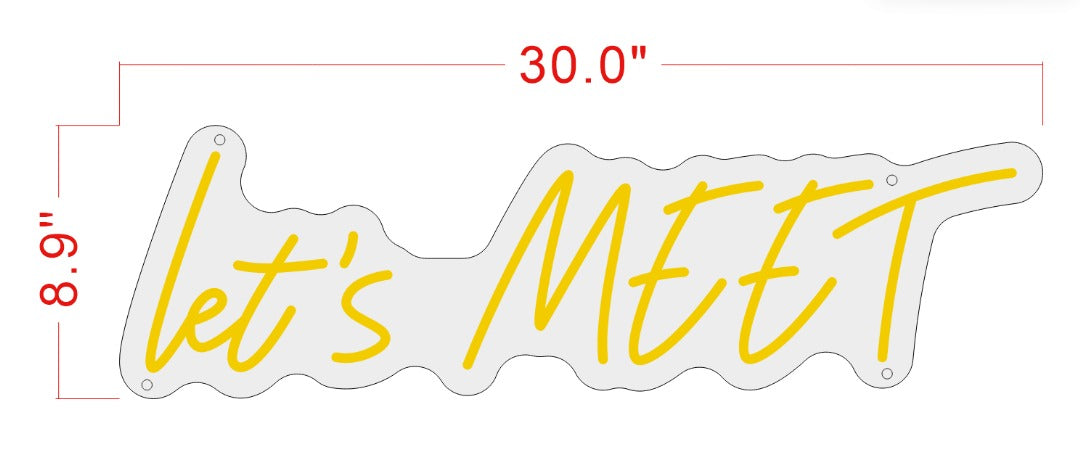 Let's Meet & Salon+Med Spa him & her neon sign