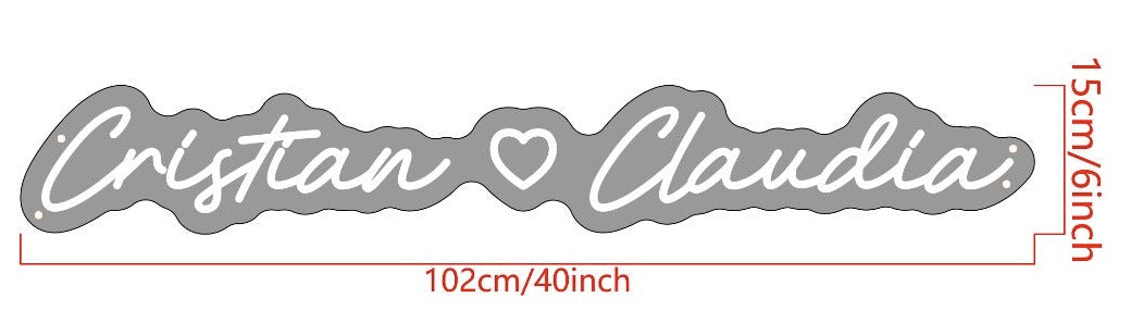 Cristian love Claudia neon sign