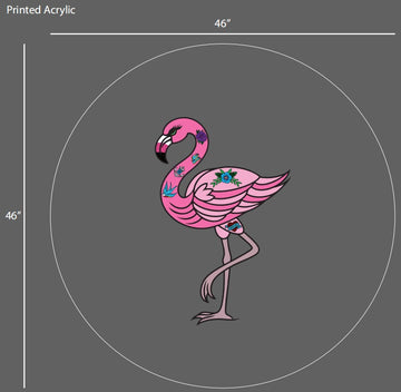 UV printed flamingo neon sign