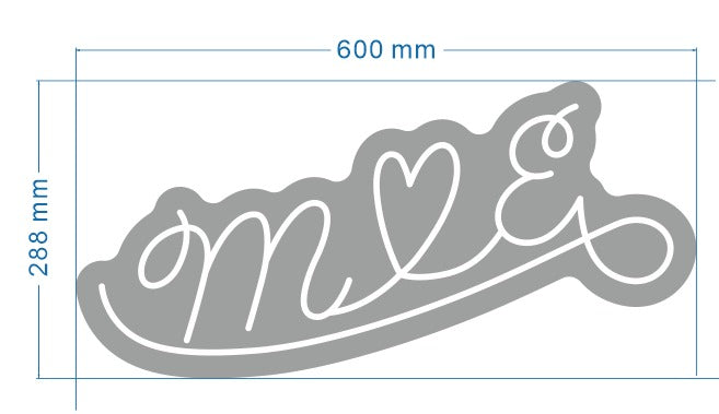 m love e neon sign