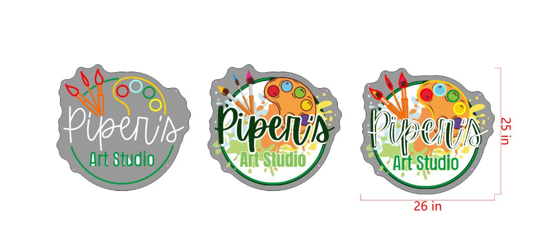 art studio neon sign UV printed