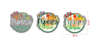 art studio neon sign UV printed