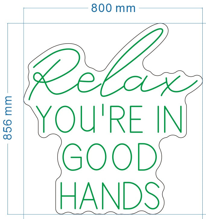 relax neon sign green