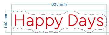 Happy Birthday red neon, gold backboard