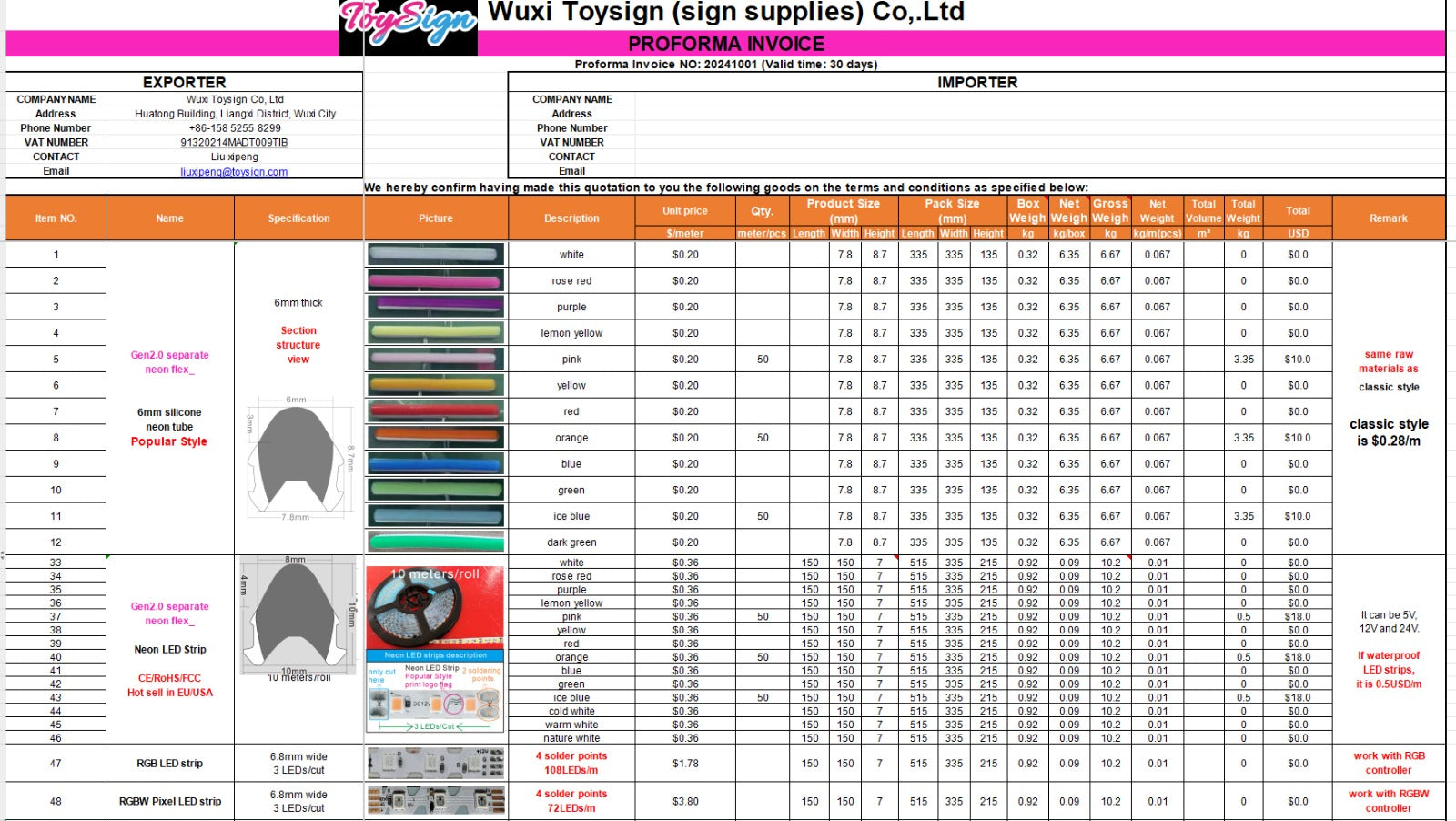 LED light strips and adhesive strips