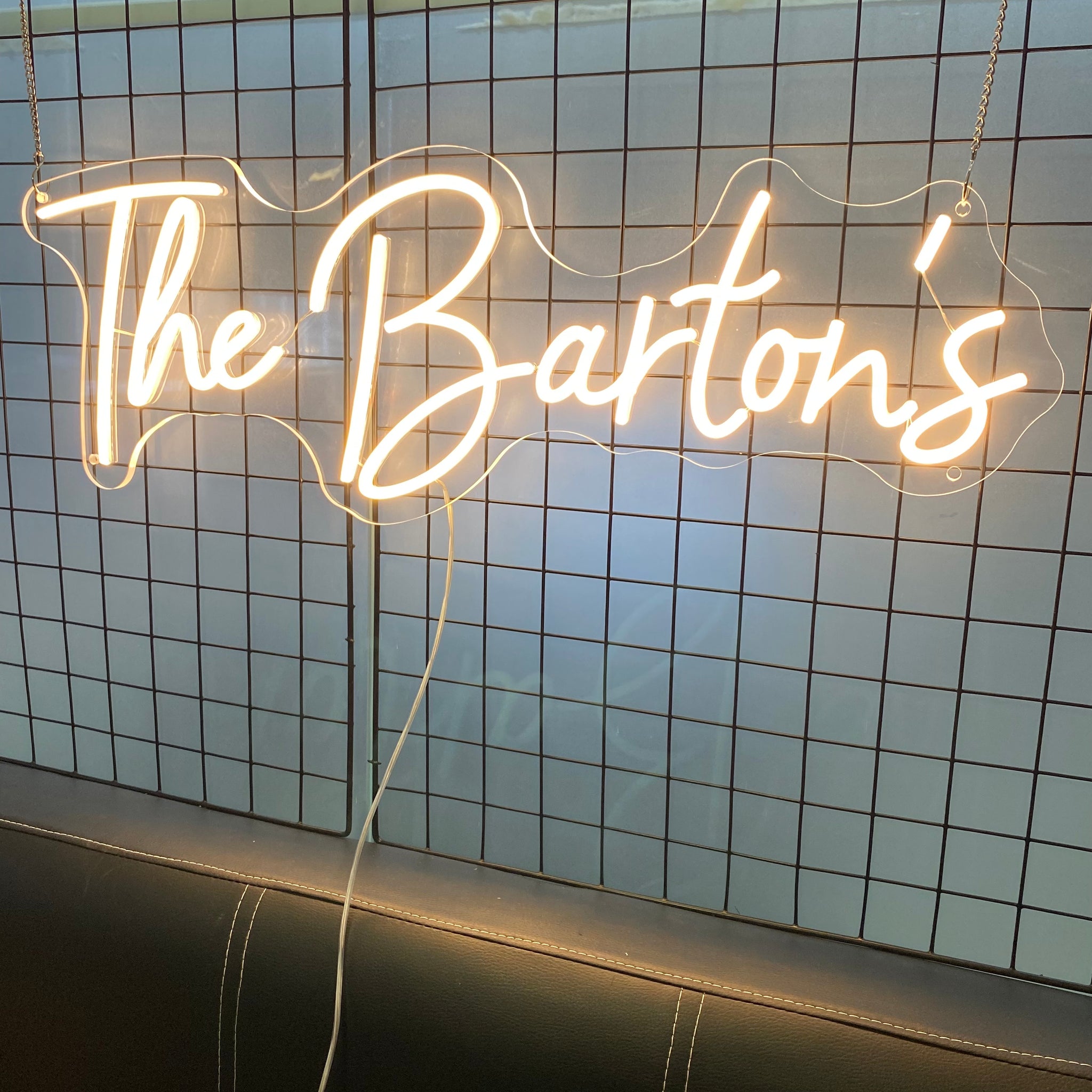 Family Name Neon Sign, Custom LED Light, Home Entrance Decor, The Bartons House, Personalized Wall Sign