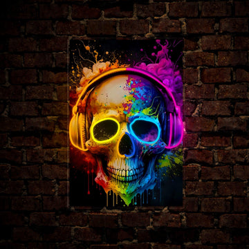 Skull Headphone Artwork Led Neon Sign