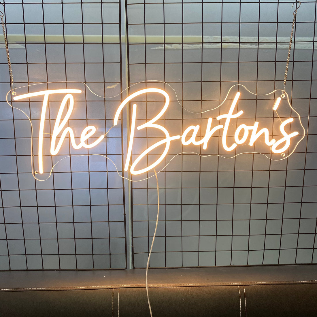 Family Name Neon Sign, Custom LED Light, Home Entrance Decor, The Bartons House, Personalized Wall Sign