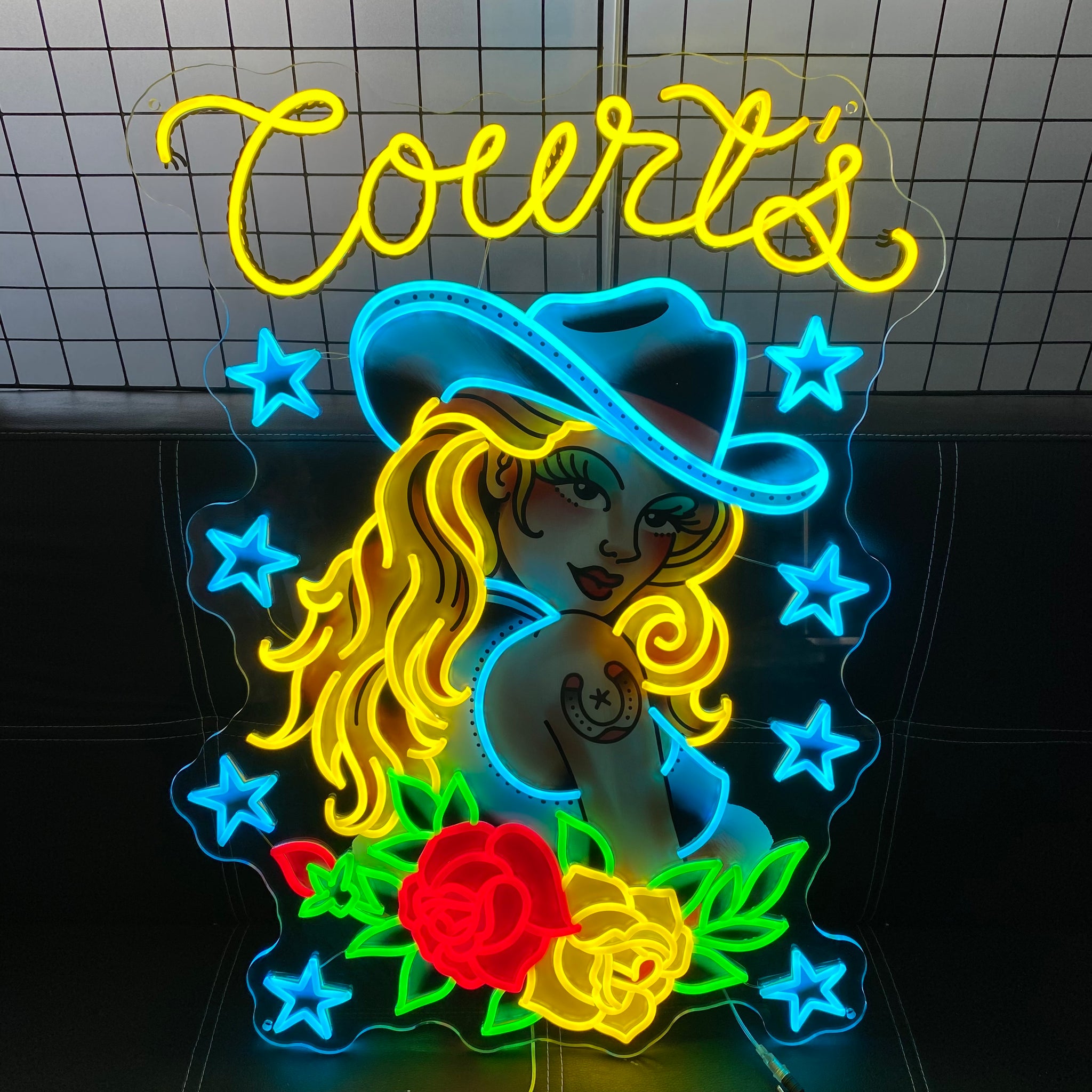 Vibrant Customizable LED Neon Sign,Cowgirl - Themed Neon Light, Personalized Branding Neon, Ideal for Western Style Bars