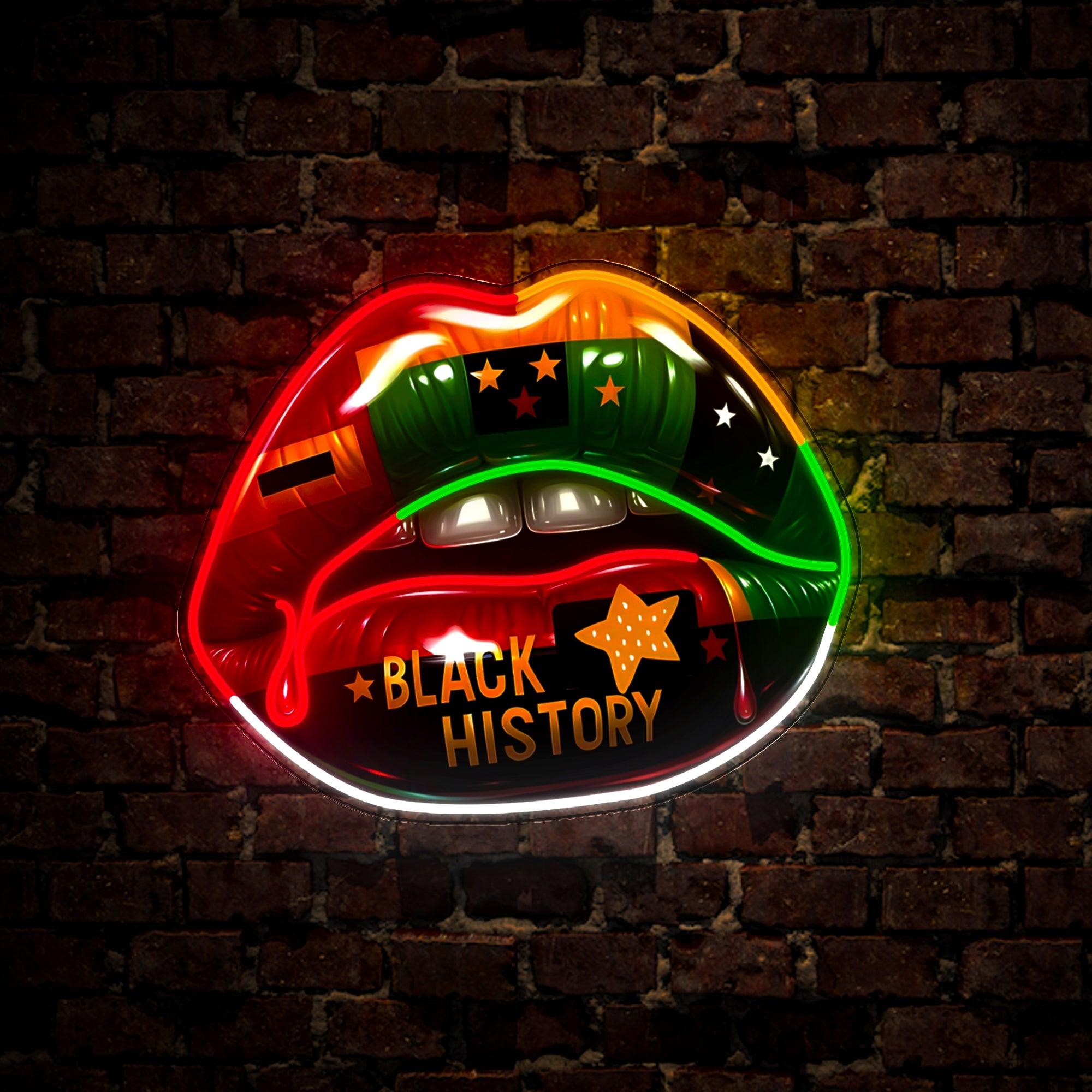 Black History Month Lips Juneteenth Artwork Led Neon Sign